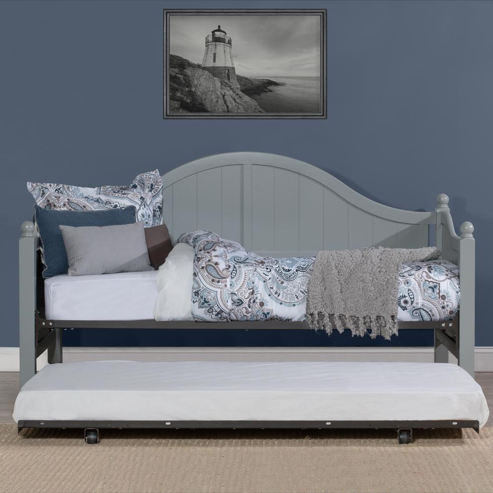 Augusta Daybed with Suspension Deck and Roll Out Trundle Unit, Gray. Picture 5