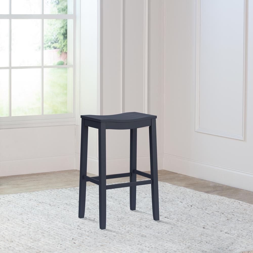 Fiddler Wood Backless Bar Height Stool, Navy. Picture 10