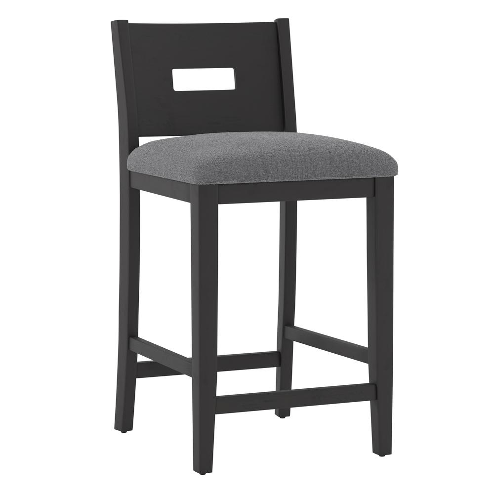 Allbritton Wood Counter Height Stool, Black. Picture 1