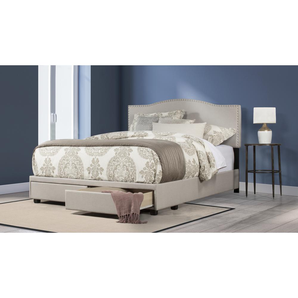 Kiley Queen Upholstered Adjustable Storage Bed, Fog. Picture 10