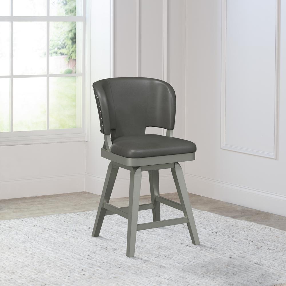 Hillsdale Furniture Aldridge Wood Swivel Counter Height Stool, Silver. Picture 3