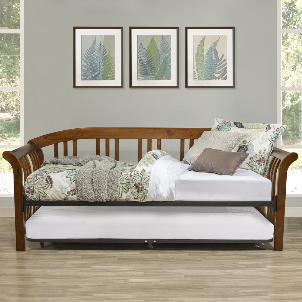 Dorchester Wood Daybed with Twin Roll Out Trundle, Walnut. Picture 3
