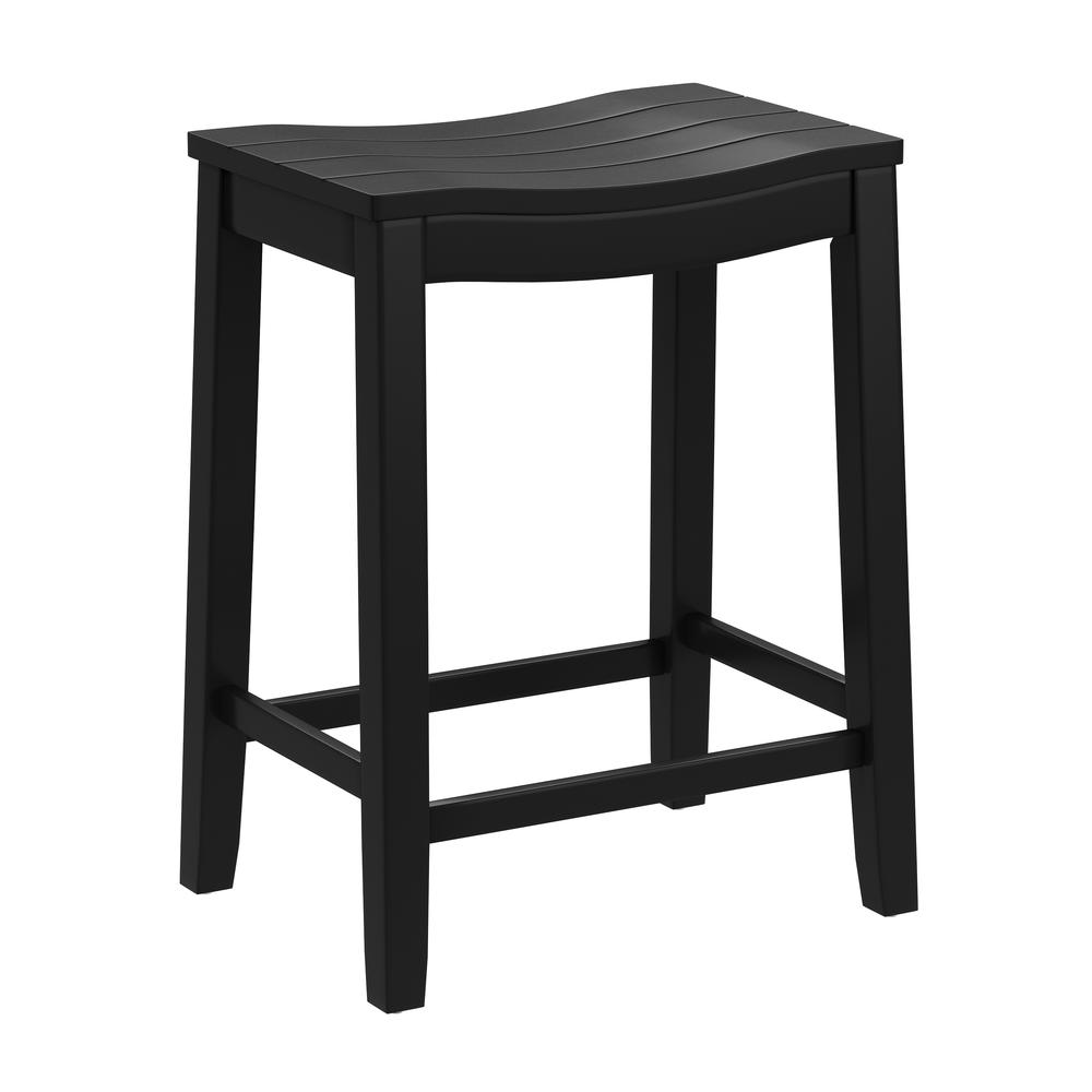 Fiddler Wood Backless Counter Height Stool, Black. Picture 1