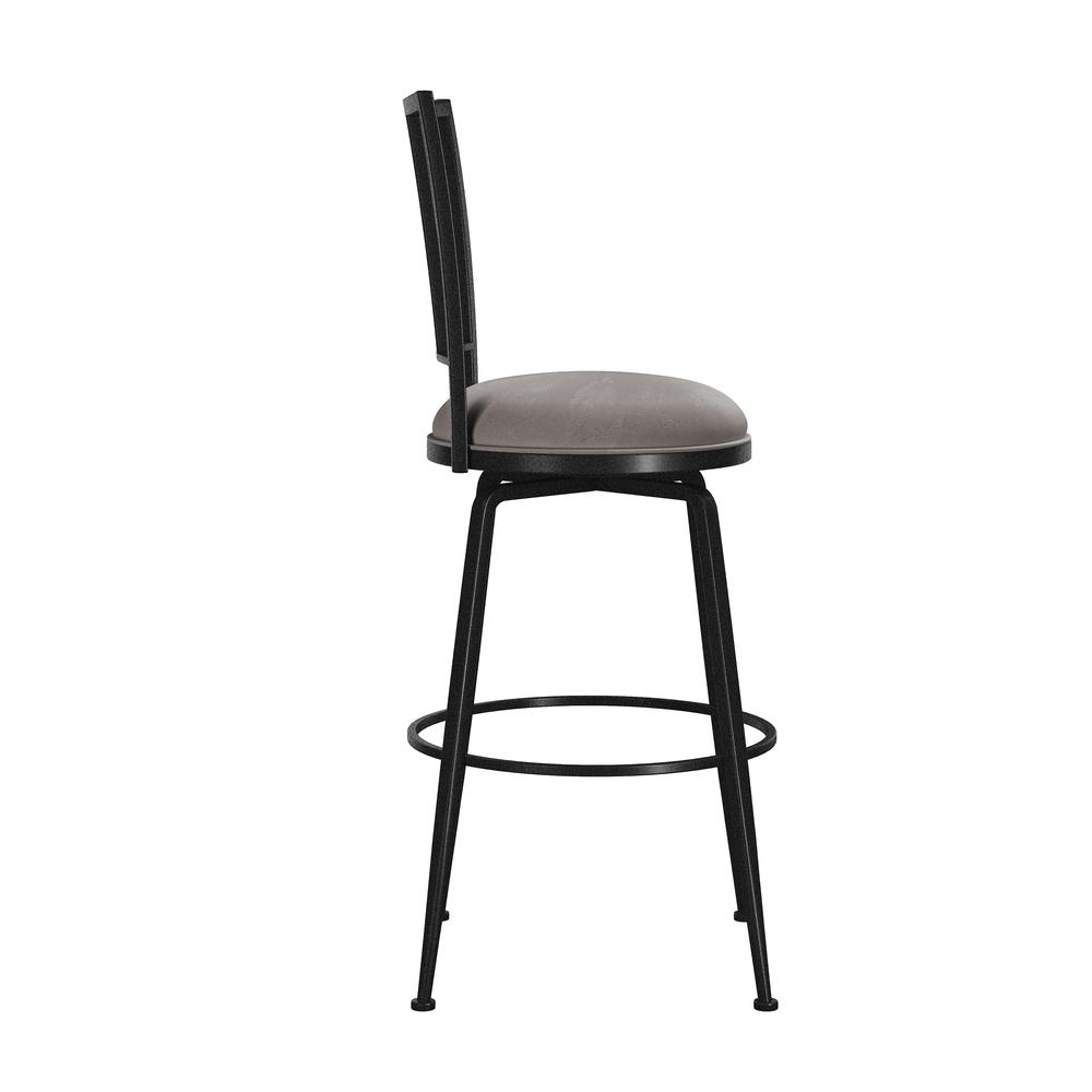 Queensridge Metal Swivel Bar Height Stool, Black with Silver. Picture 3
