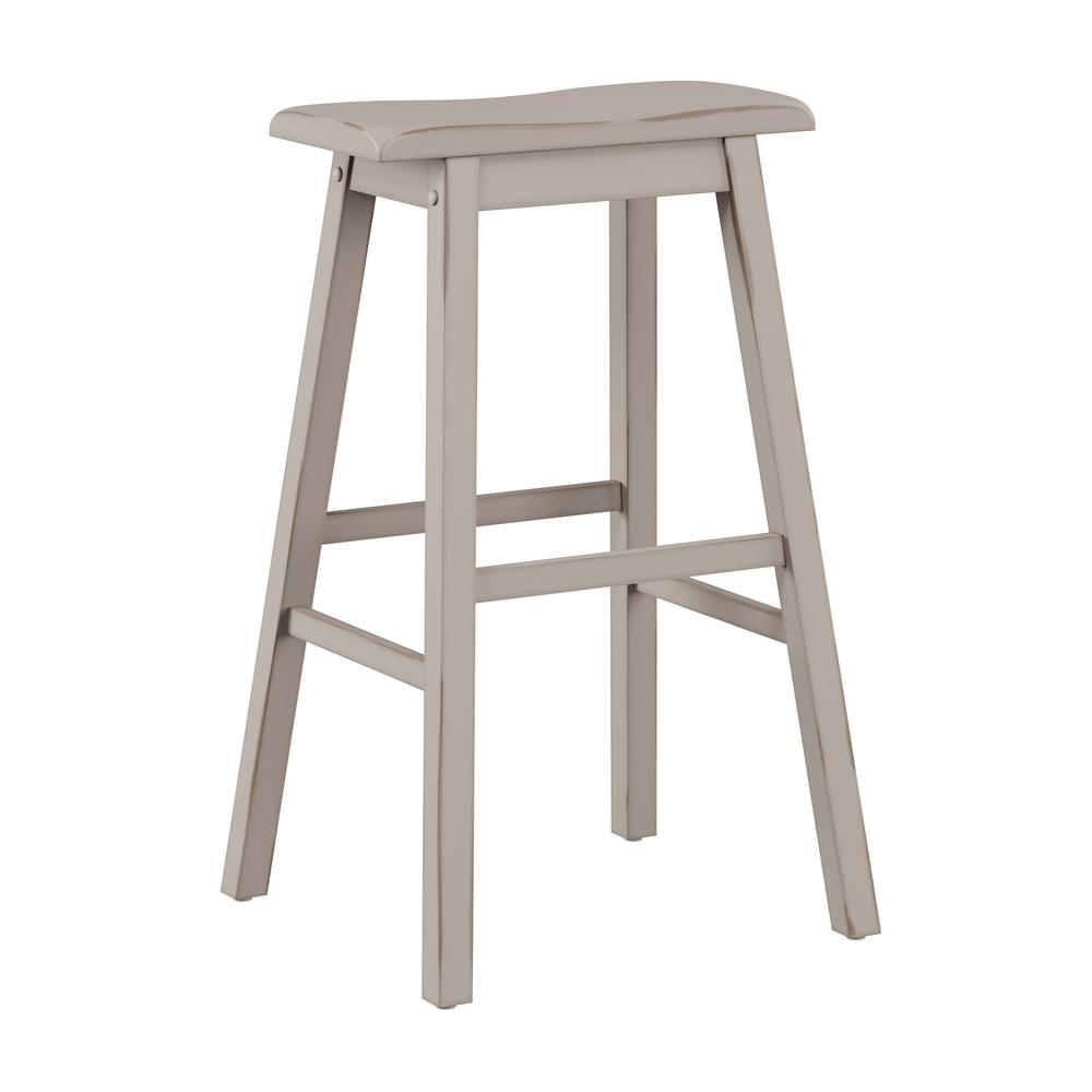 Moreno Non-Swivel Backless Bar Height Stool - Distressed Gray Wood Finish. The main picture.