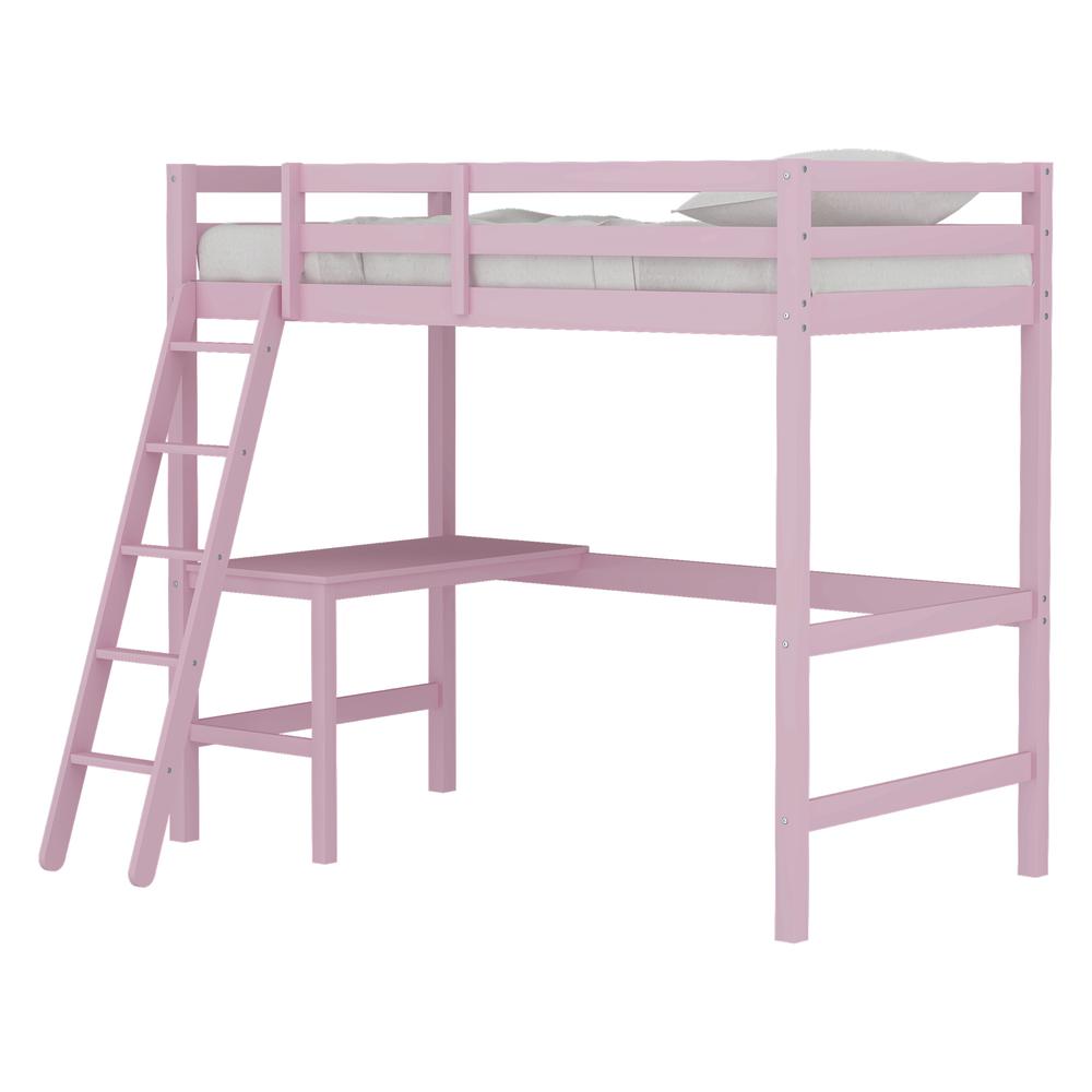 Hillsdale Kids and Teen Caspian Twin Loft Bed, Soft Pink. Picture 1