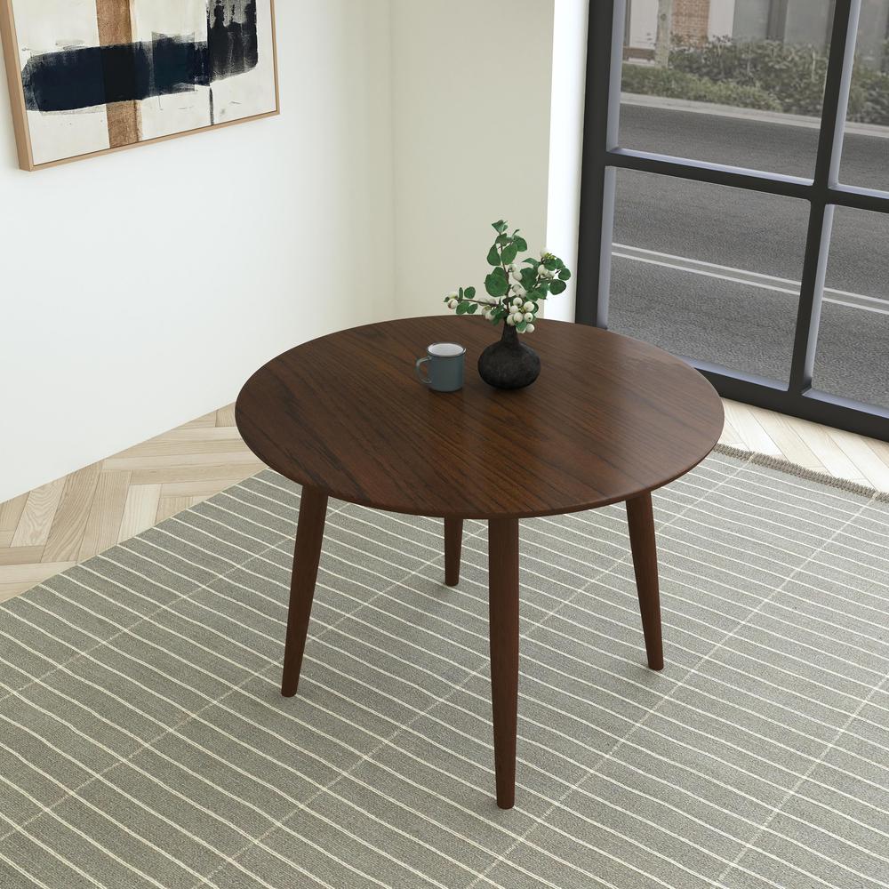 San Marino Round Wood Dining Table, Chestnut. Picture 10