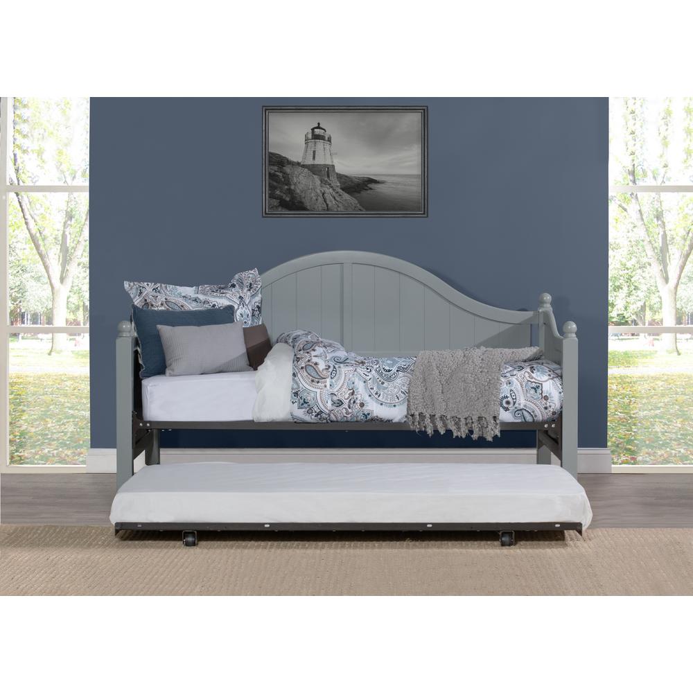 Augusta Daybed with Suspension Deck and Roll Out Trundle Unit, Gray. Picture 4