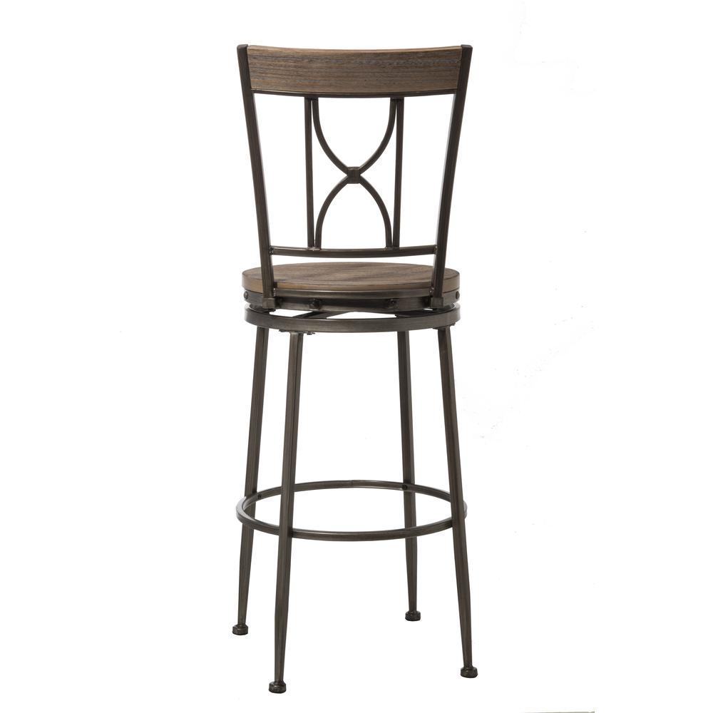 Paddock Metal Counter Height Swivel Stool, Brushed Steel. Picture 2