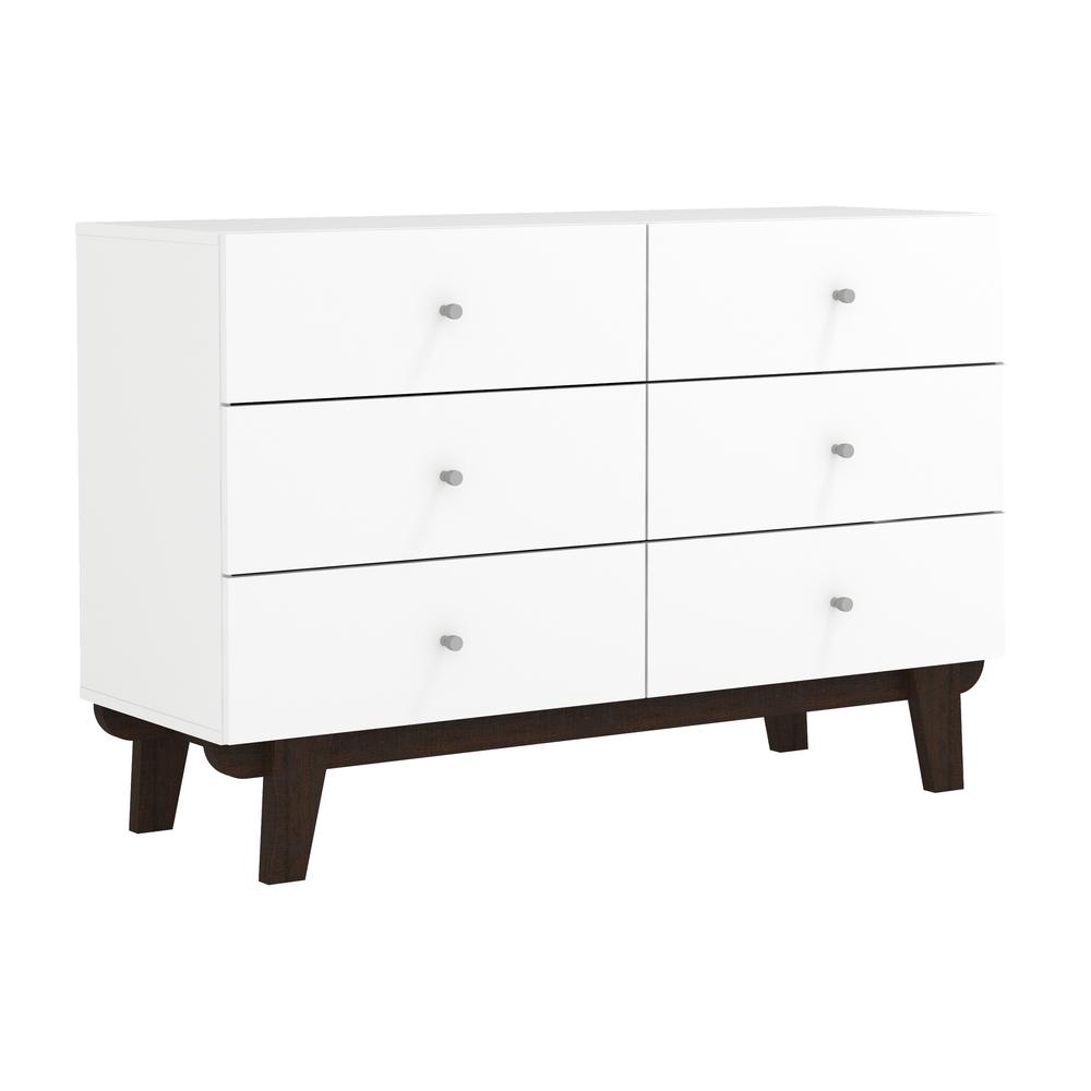 Living Essentials by Hillsdale Kincaid Wood 6 Drawer Dresser, Matte White. Picture 1