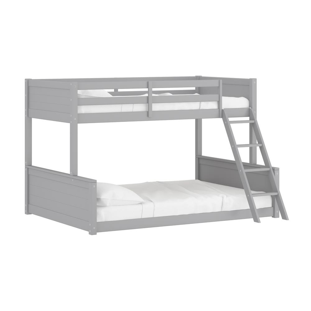 Living Essentials by Hillsdale Capri Wood Twin Over Full Bunk Bed, Gray. Picture 1