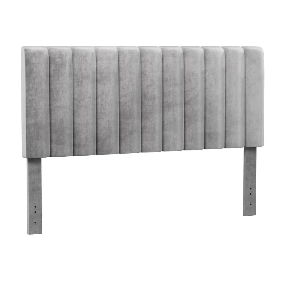 Crestone Upholstered King Headboard, Silver/Gray. Picture 1