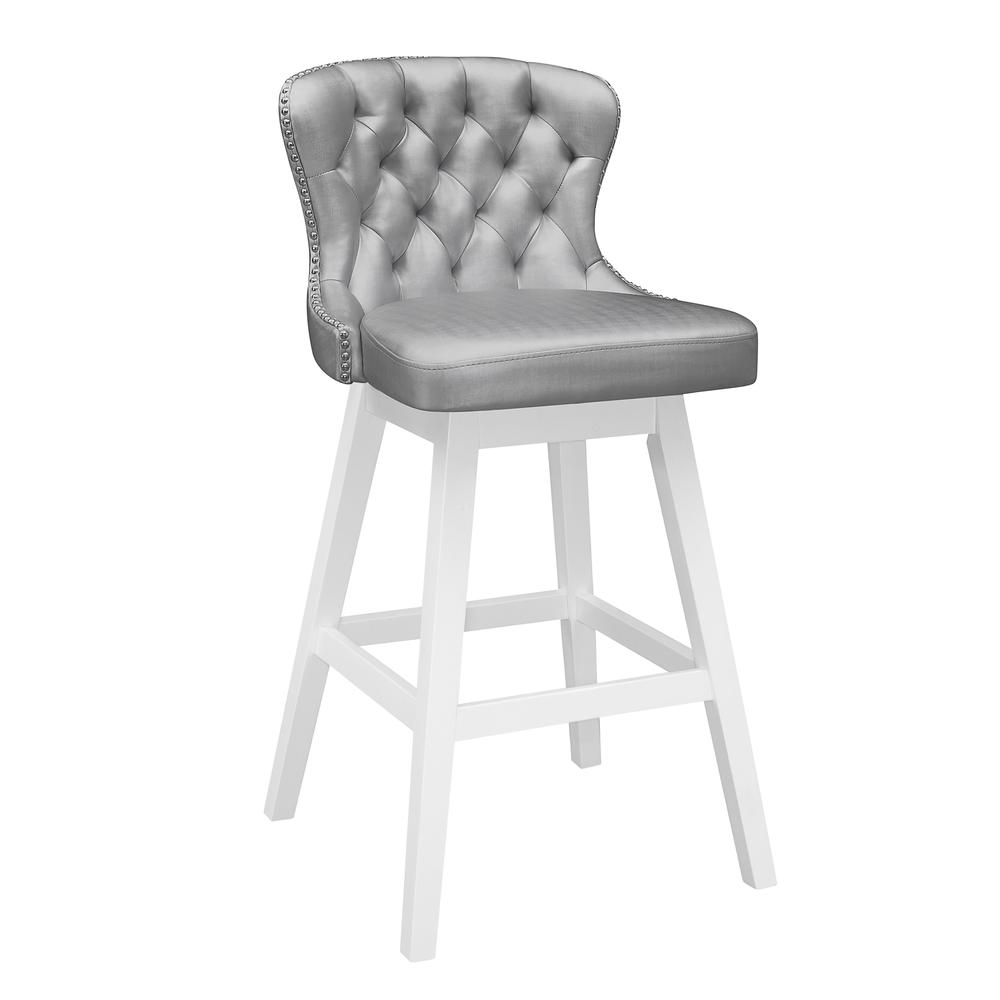 Hillsdale Furniture Rosabella Wood Swivel Bar Height Stool, White. The main picture.