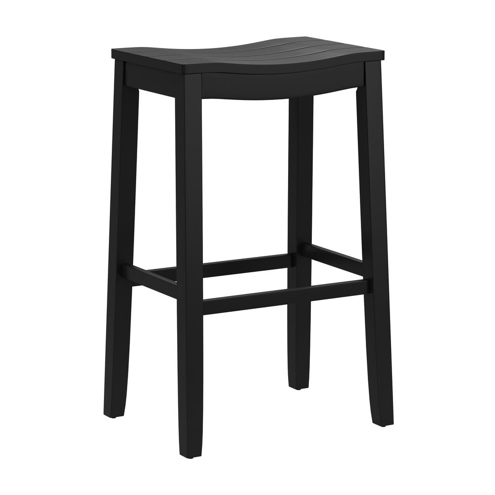 Fiddler Wood Backless Bar Height Stool, Black. Picture 1