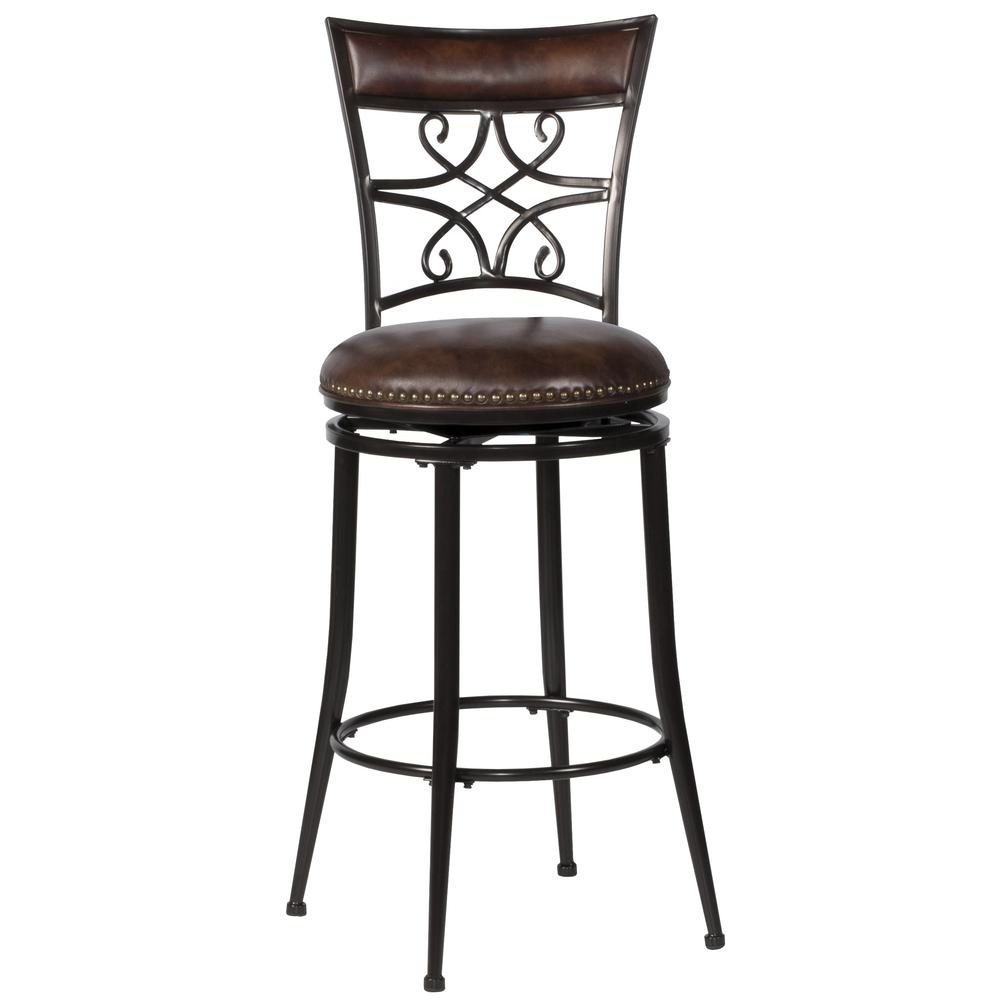 Seville Metal Bar Height Swivel Stool, Brown Shimmer. Picture 3