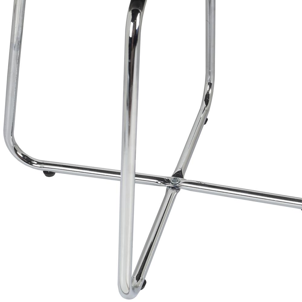 Marisol Metal Vanity Stool, Chrome with Off White Fabric. Picture 8