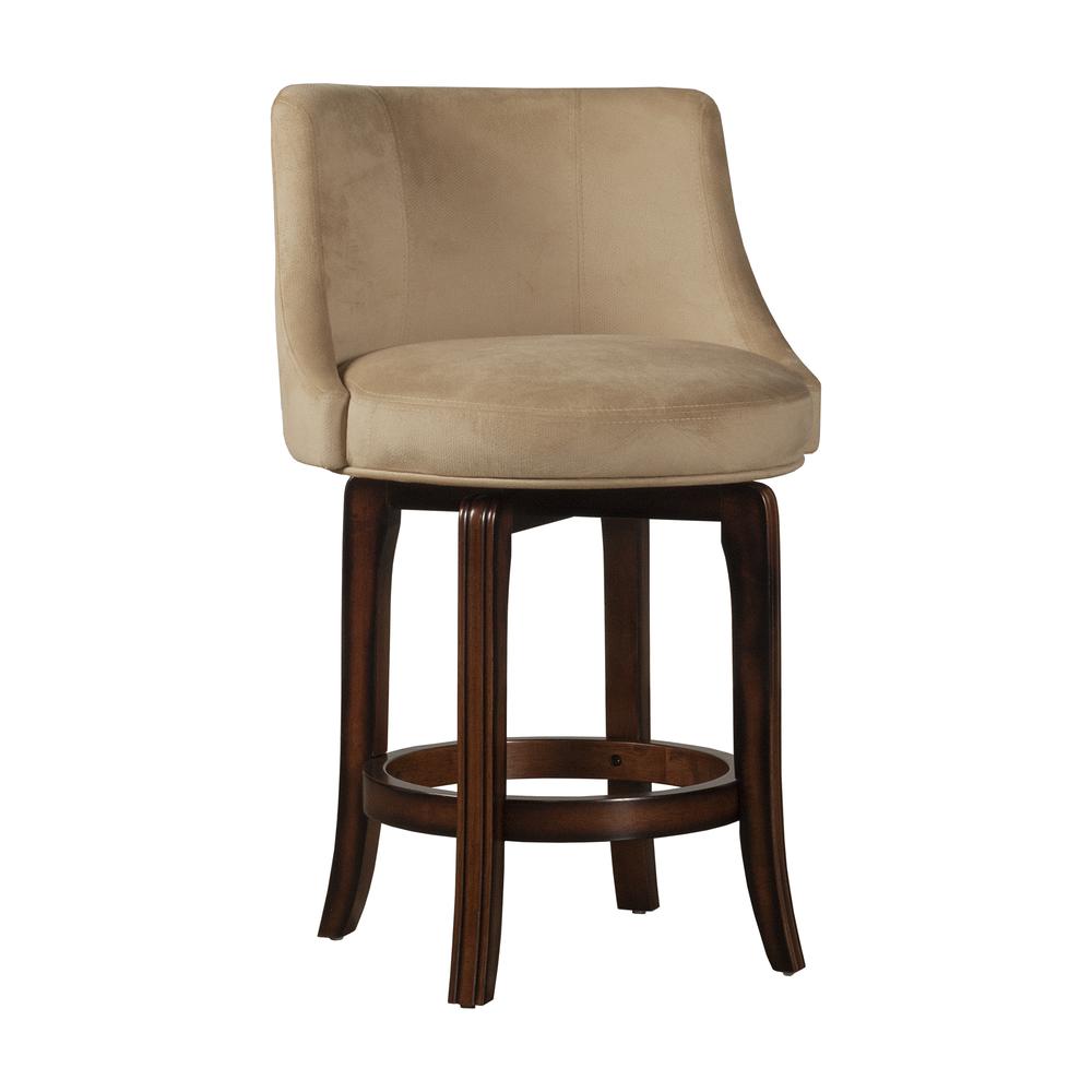 Napa Valley Swivel Counter Height Stool - Textured Khaki Fabric. The main picture.