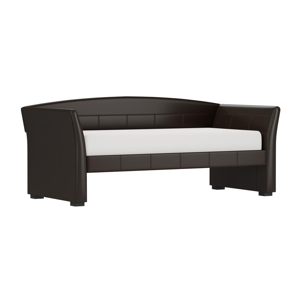 Montgomery Upholstered Twin Daybed, Brown. Picture 1