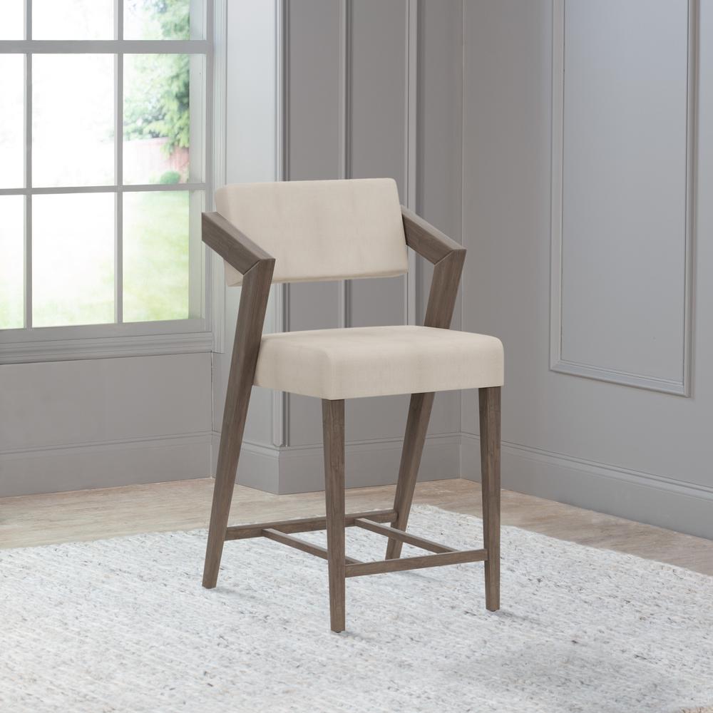 Snyder Wood Counter Height Stool, Aged Gray. Picture 3