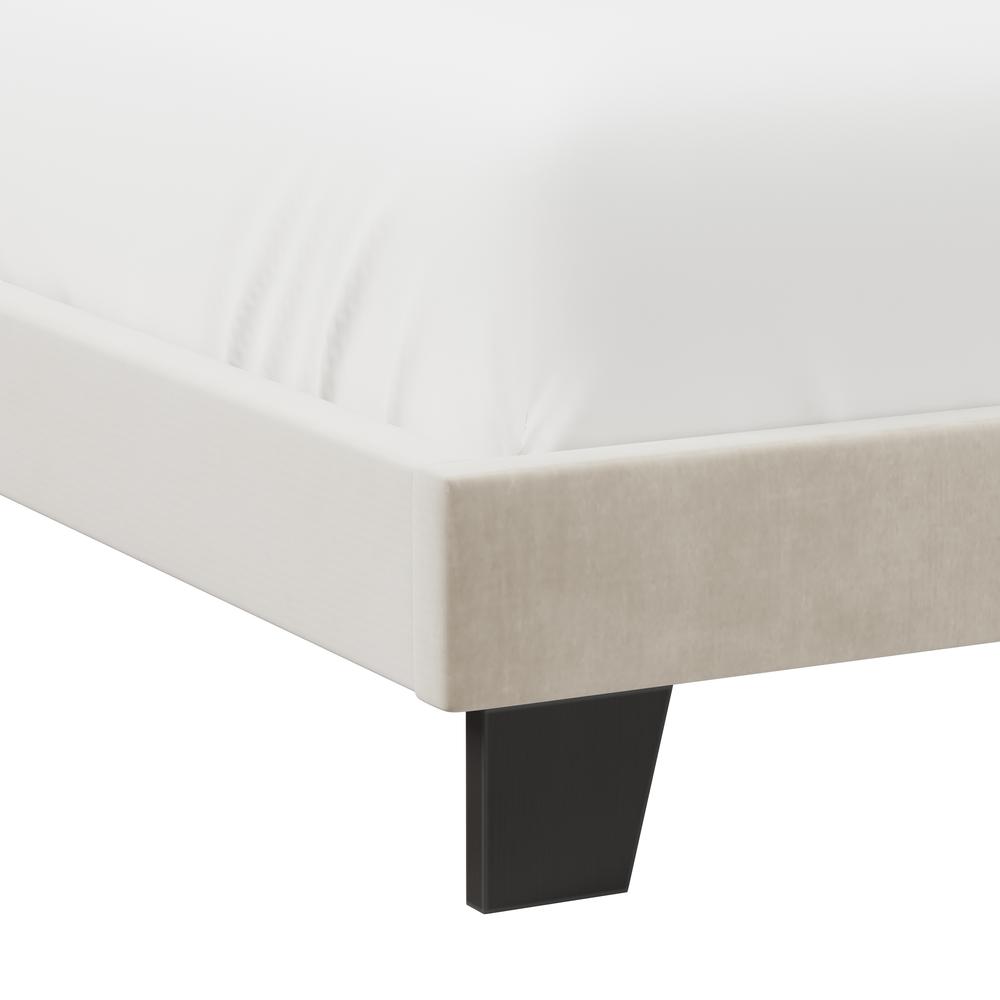 Crestone Upholstered Adjustable Height Full Platform Bed, Cream. Picture 8