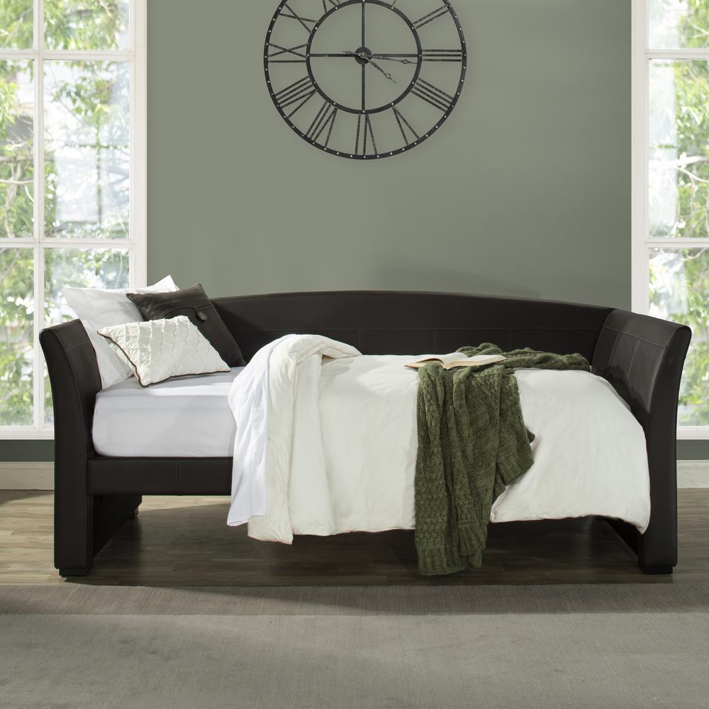 Montgomery Upholstered Twin Daybed, Brown. Picture 3