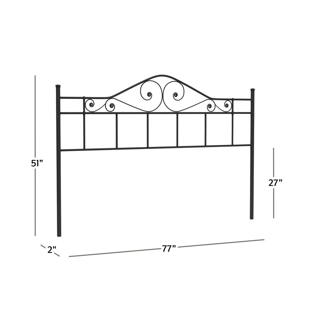 Harrison King Metal Headboard without Frame, Textured Black. Picture 4