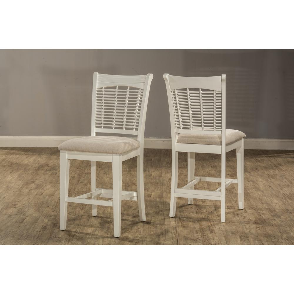 Bayberry Wood Counter Height Stool, Set of 2,  White. Picture 2