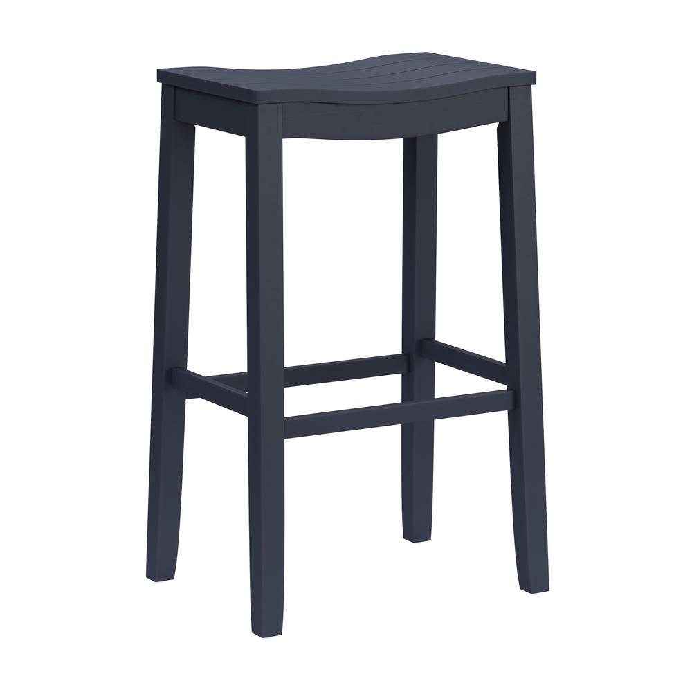 Fiddler Wood Backless Bar Height Stool, Navy. Picture 1
