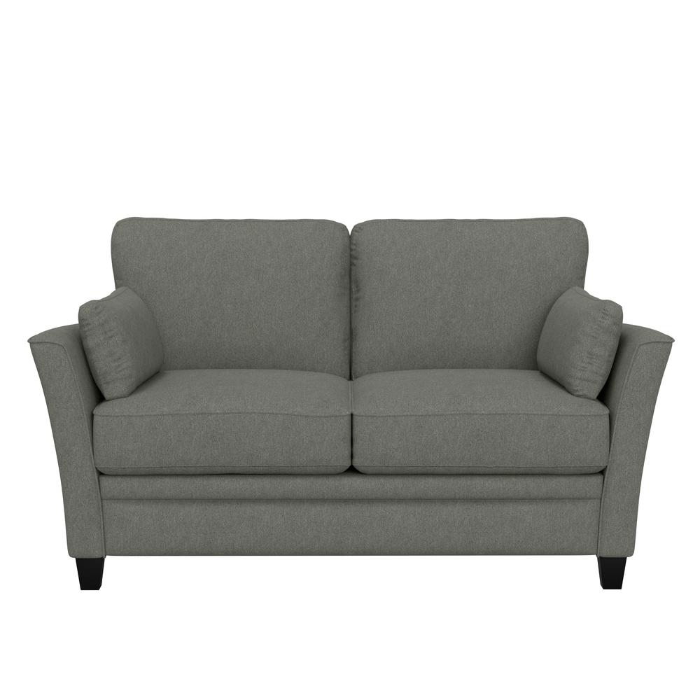 Grant River Upholstered Loveseat with 2 Pillows, Stone. Picture 2