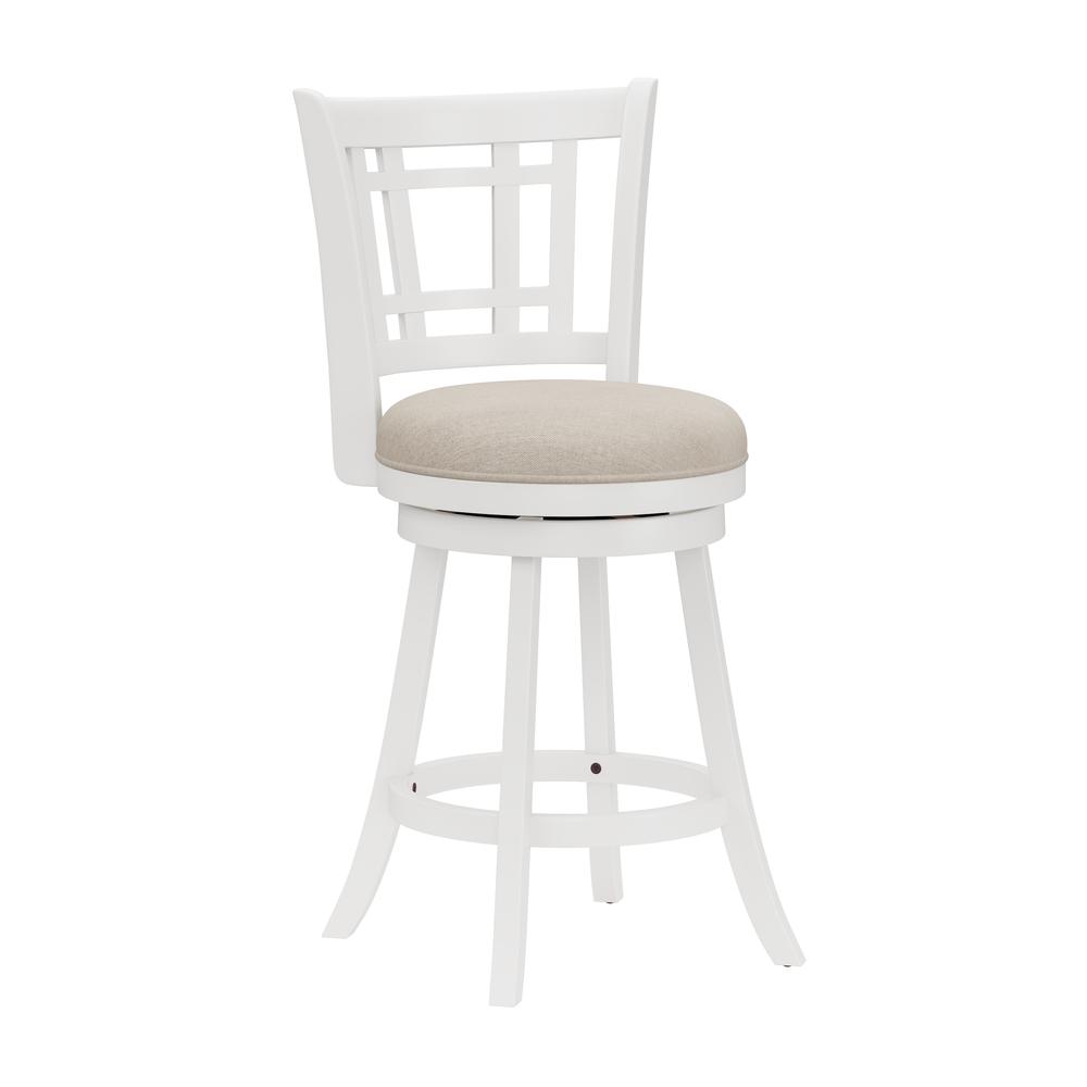 Fairfox Swivel Counter Height Stool - White Wood Finish. The main picture.