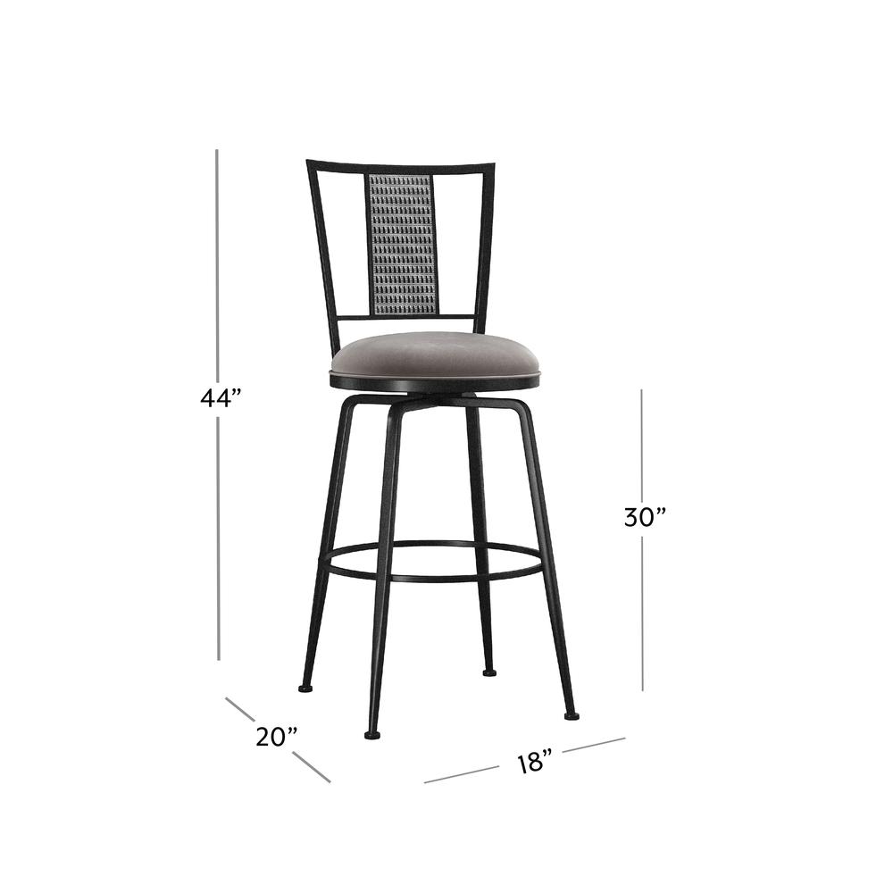 Queensridge Metal Swivel Bar Height Stool, Black with Silver. Picture 6