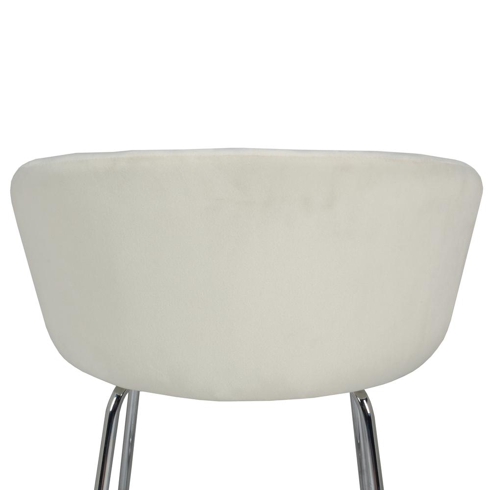 Marisol Metal Vanity Stool, Chrome with Off White Fabric. Picture 7