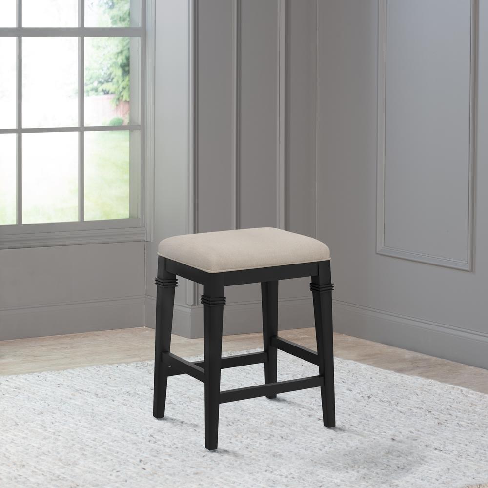 Hillsdale Furniture Arabella Wood Backless Counter Height Stool, Black Wire Brush. Picture 3