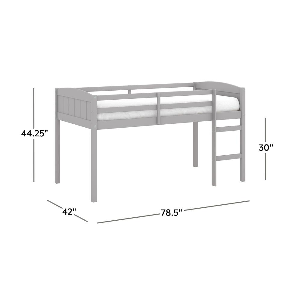 Living Essentials by Hillsdale Alexis Wood Arch Twin Loft Bed, Gray. Picture 7