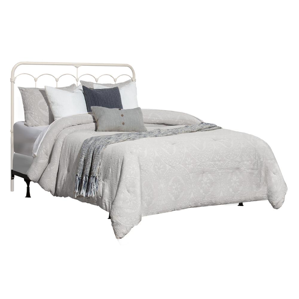 Jocelyn Full Metal Headboard with Frame, Textured White. Picture 1