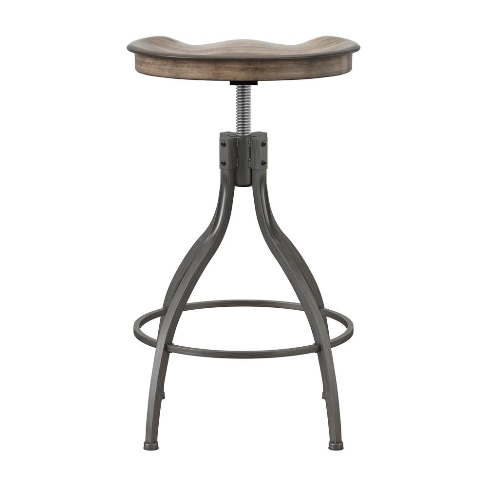 Worland Backless Metal Adjustable Height Stool, Gray Metal. Picture 4