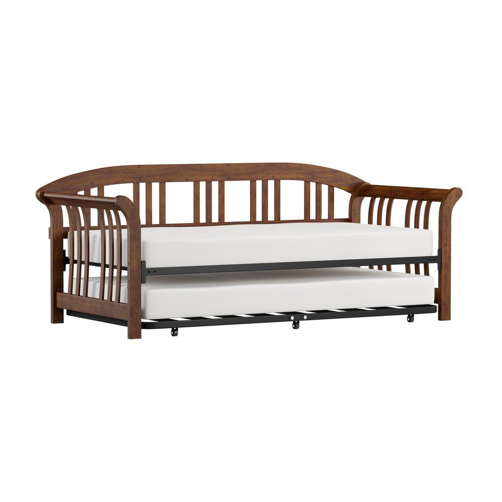 Dorchester Wood Daybed with Twin Roll Out Trundle, Walnut. Picture 1