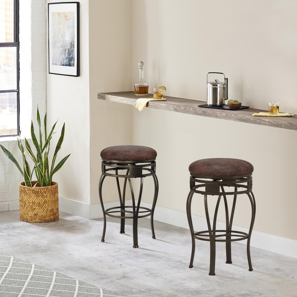 Hillsdale Furniture Montello Metal Backless Swivel Bar Height Stool, Old Steel. Picture 2