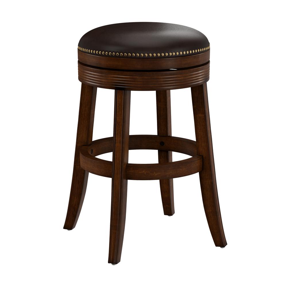 Hillsdale Furniture Tillman Wood Backless Bar Height Swivel Stool, Brown Cherry. The main picture.