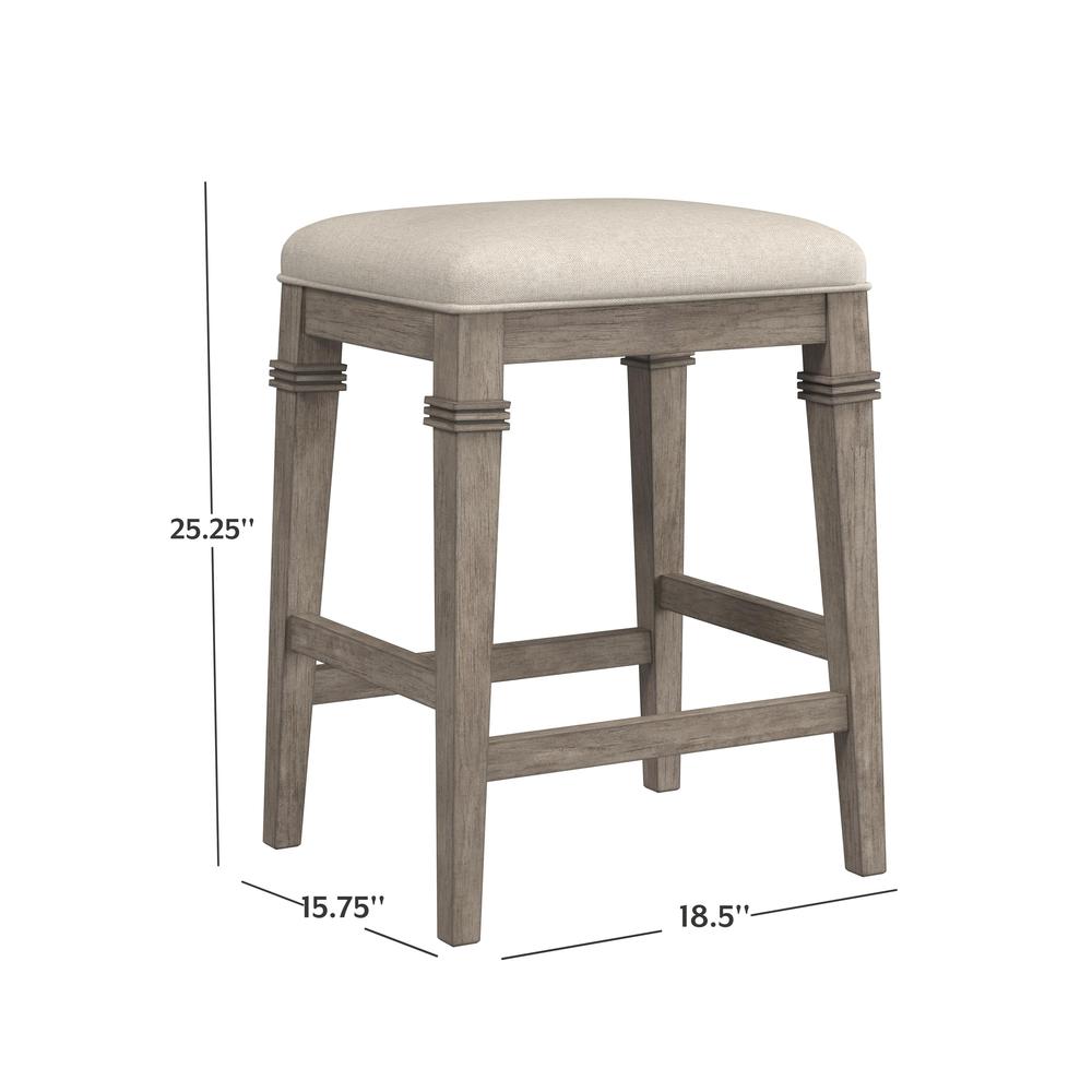 Arabella Wood Backless Counter Height Stool, Distressed Gray. Picture 6