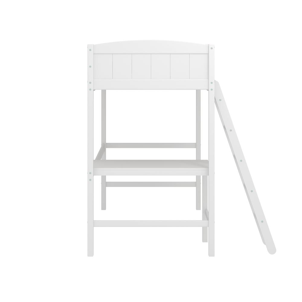 Alexis Wood Arch Twin Loft Bed with Desk, White. Picture 3