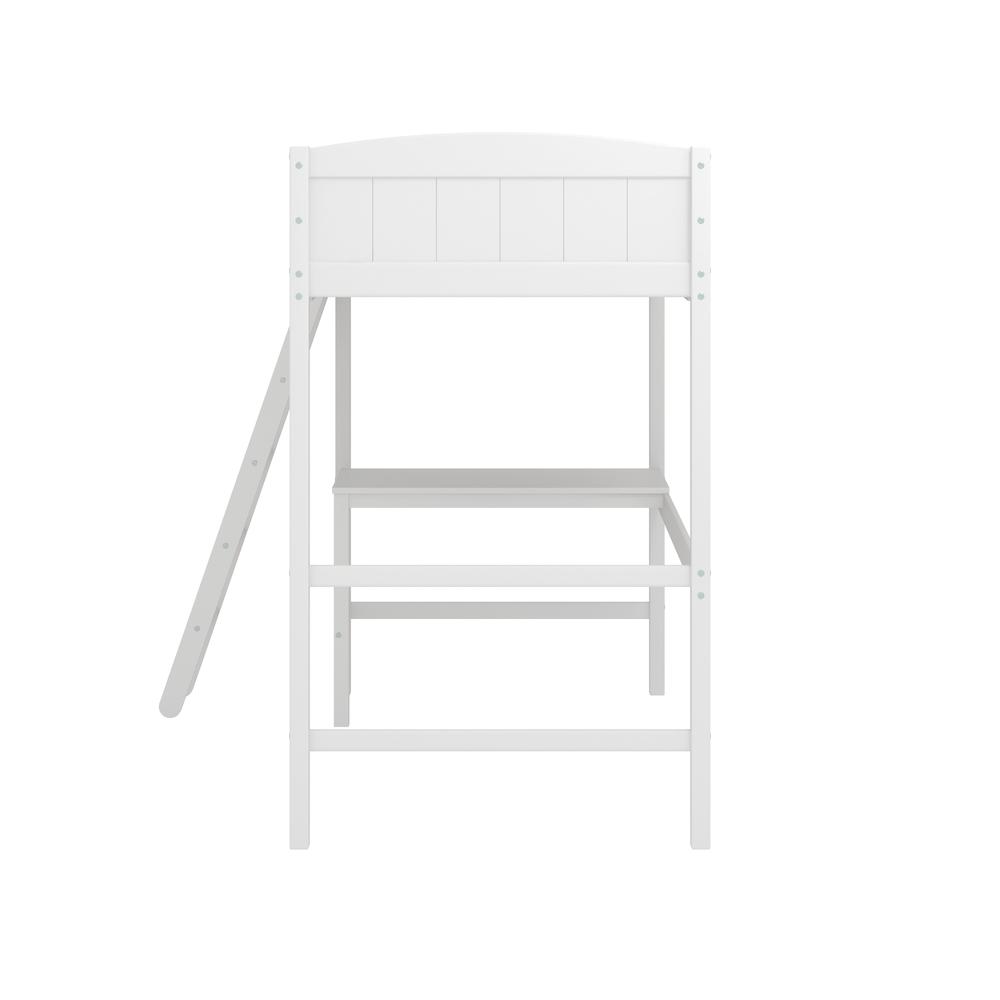 Alexis Wood Arch Twin Loft Bed with Desk, White. Picture 5