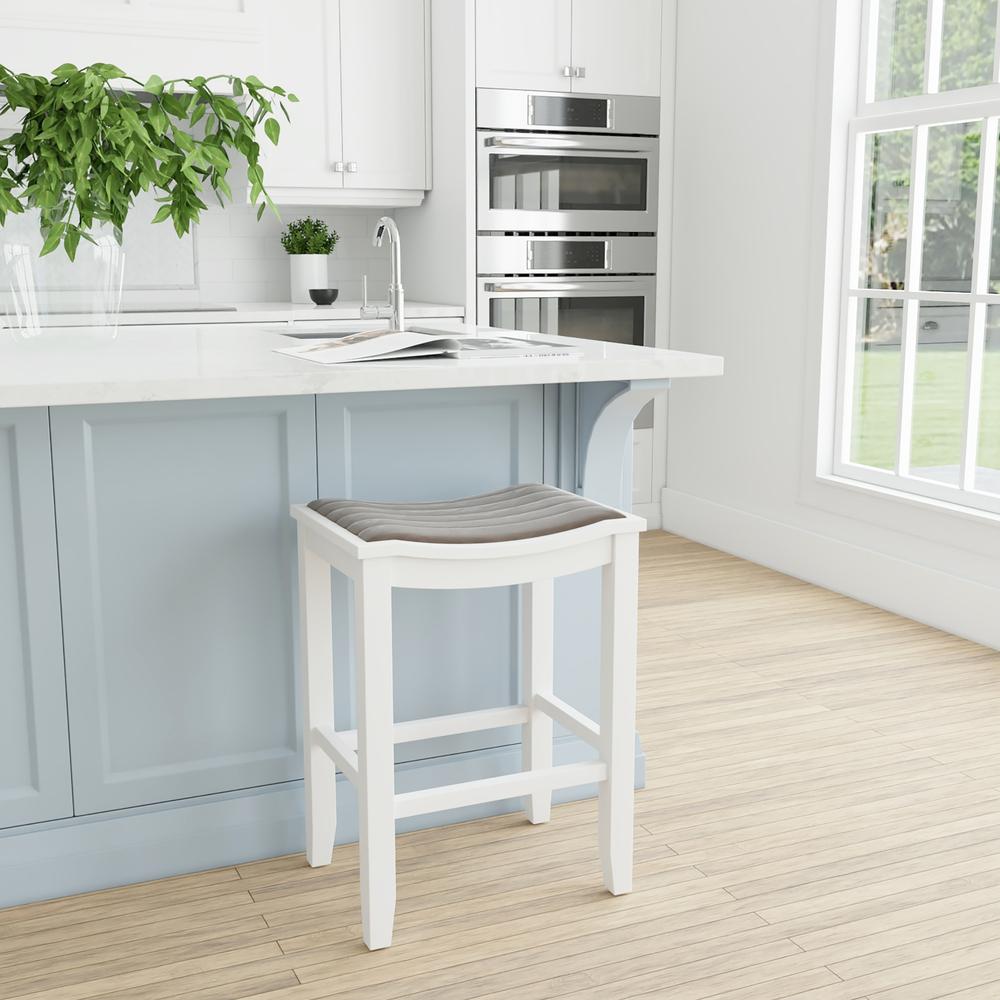 Avant Wood Backless Counter Height Stool, White. Picture 9