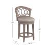 Adelyn Wood Counter Height Swivel Stool, Copper Patina with Putty Beige Fabric. Picture 6