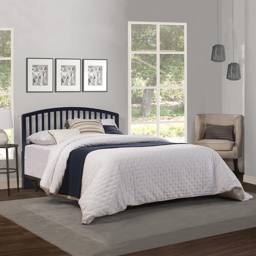 Carolina Wood Full/Queen Headboard with Frame, Navy. Picture 2