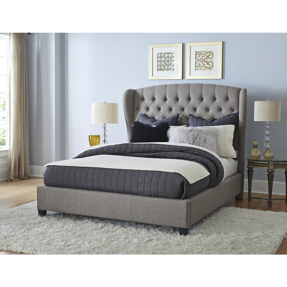 Bromley Queen Upholstered Bed, Orly Gray. Picture 2