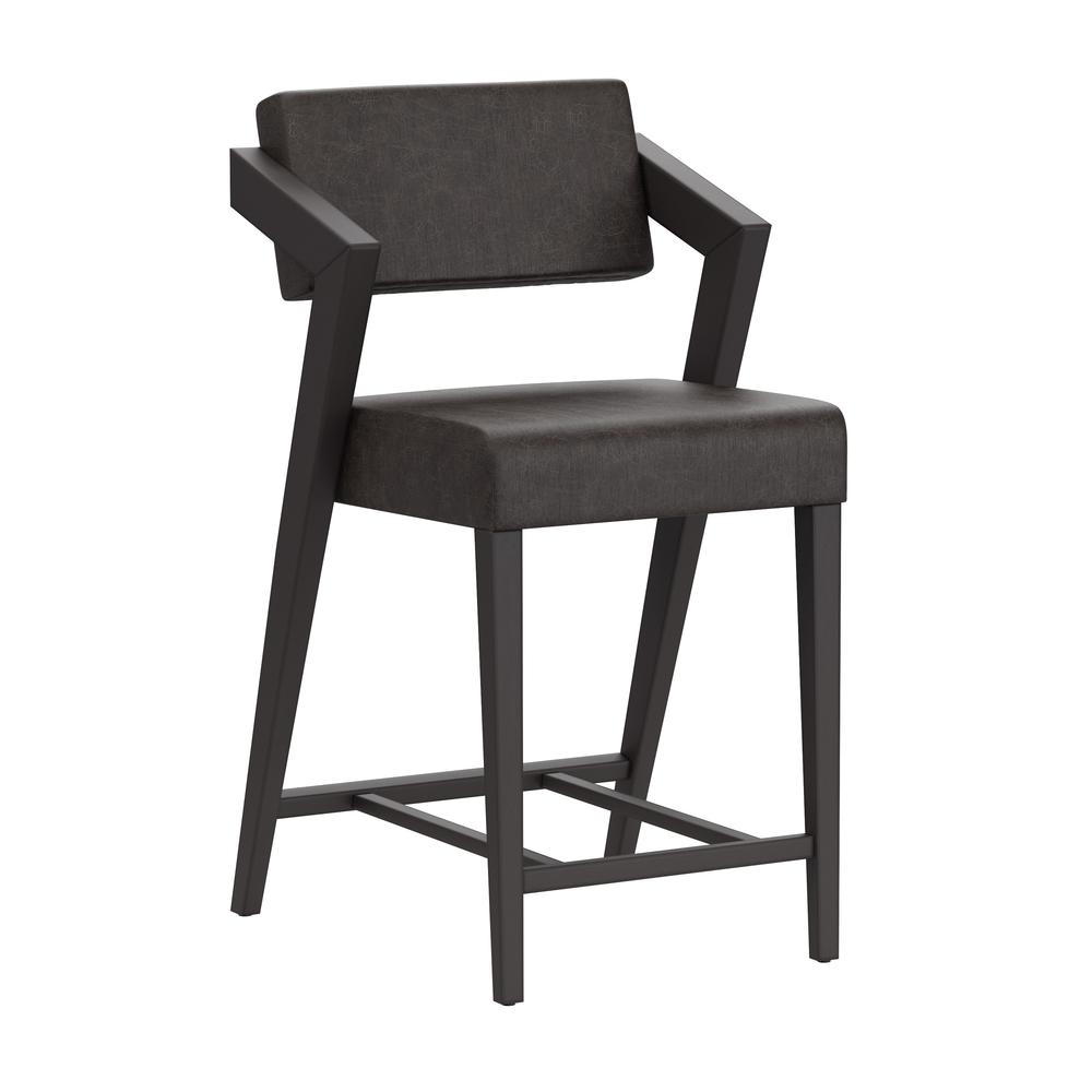 Snyder Non-Swivel Counter Height Stool, Blackwash. Picture 1