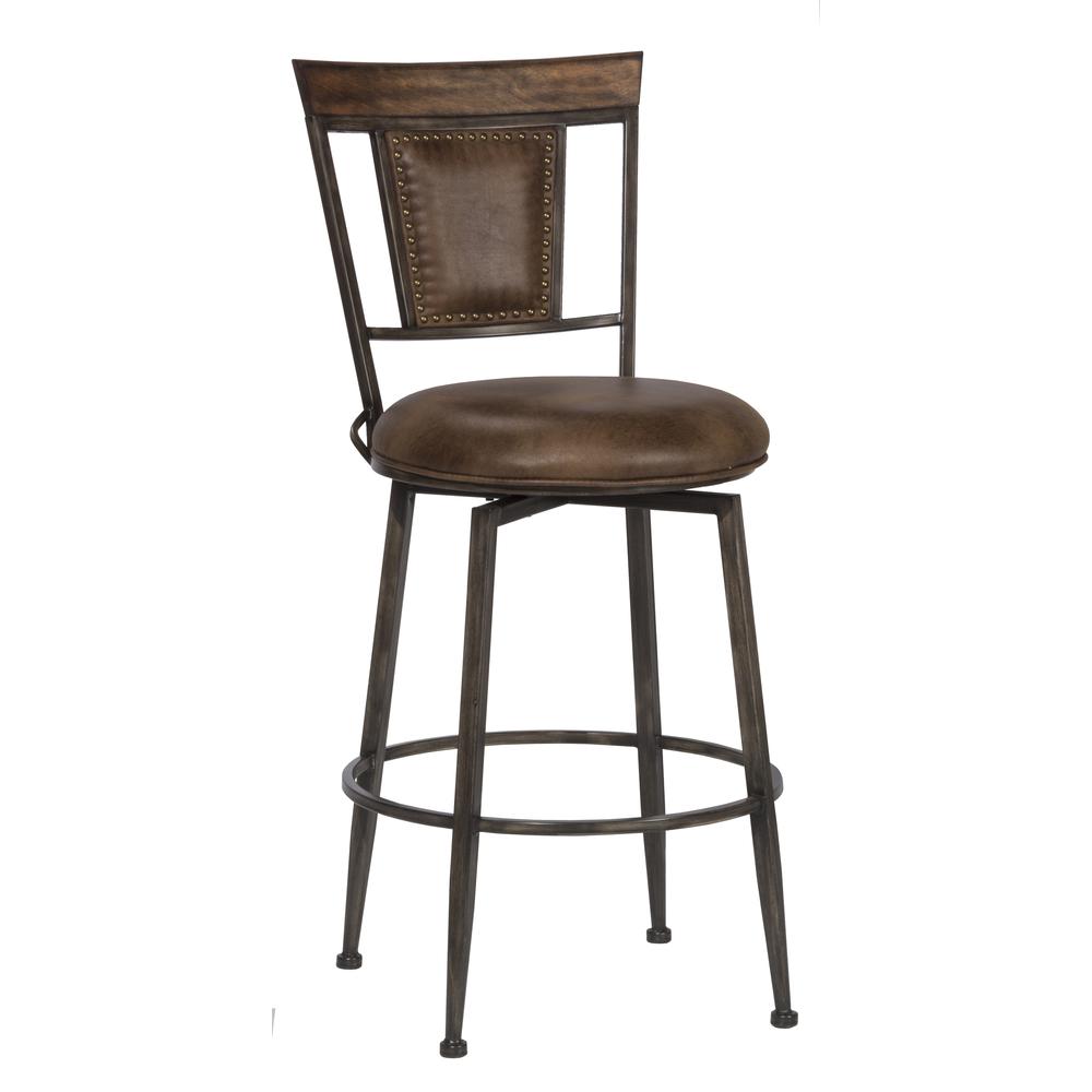 Hillsdale Furniture Danforth Commercial Grade Metal Bar Height Swivel Stool, Dark Brown. The main picture.