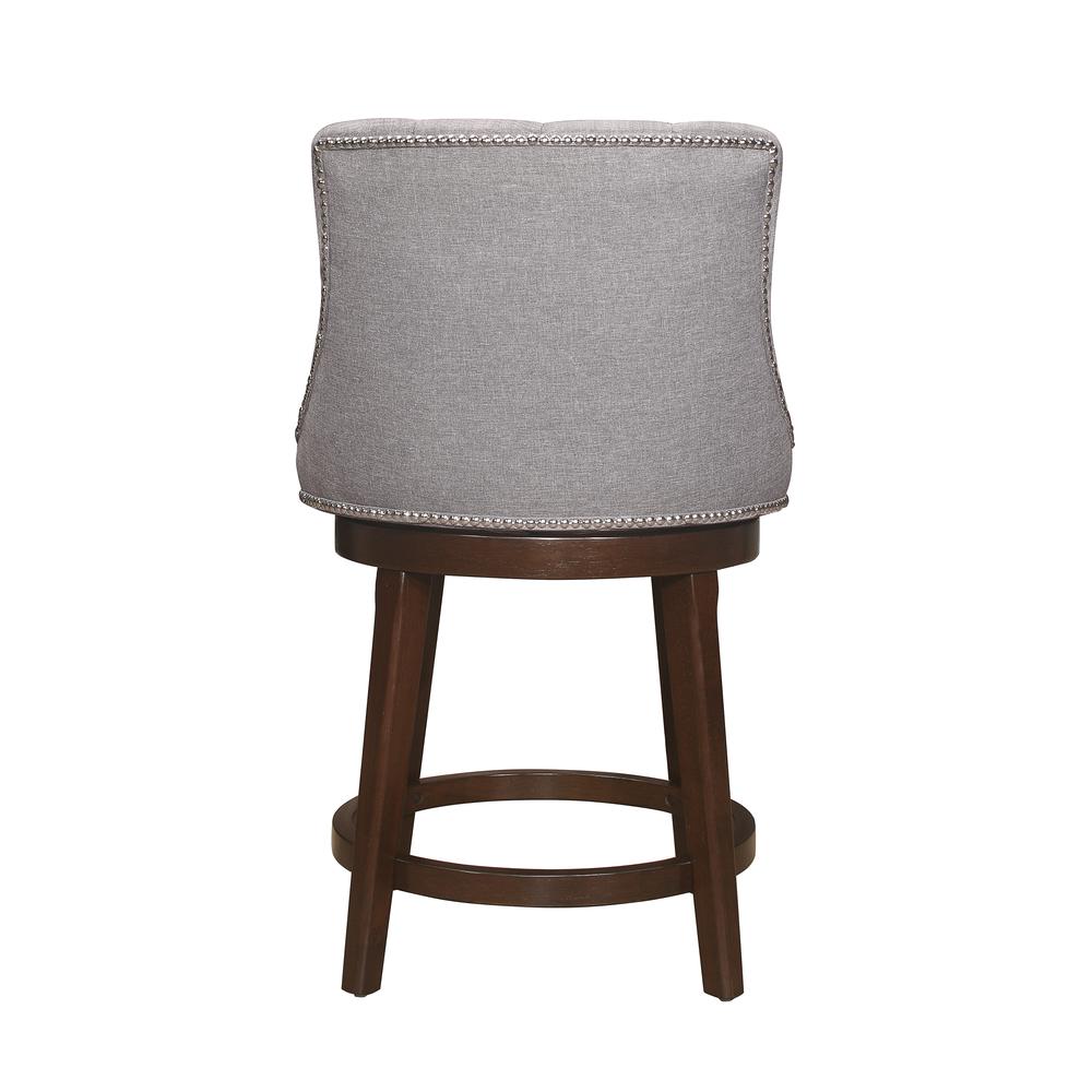 Halbrooke Wood Swivel Counter Height Stool, Gray Fabric. Picture 4