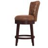 Edenwood Wood Counter Height Swivel Stool, Chocolate with Chestnut Faux Leather. Picture 2